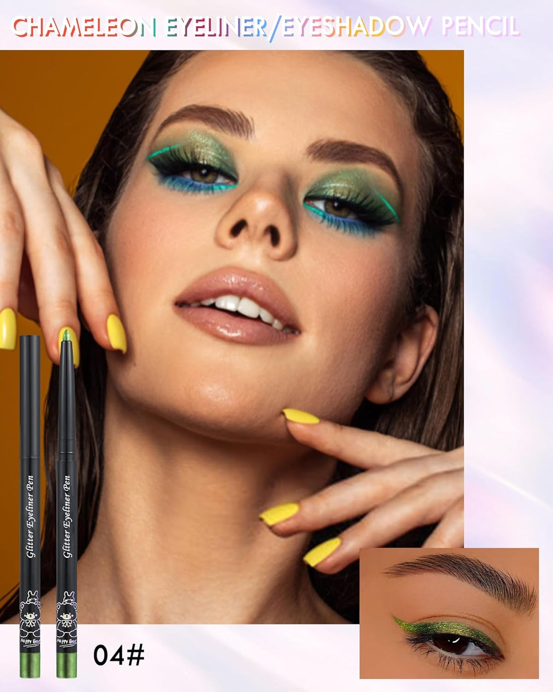 Colored Glitter Eyeliner Pencil, Chameleon Matte Metallic Eyeliner Pen Eyeshadow.