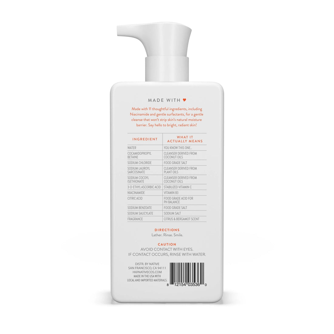 Brightening Facial Cleanser, for All Skin Types, Paraben Free, 12 Oz