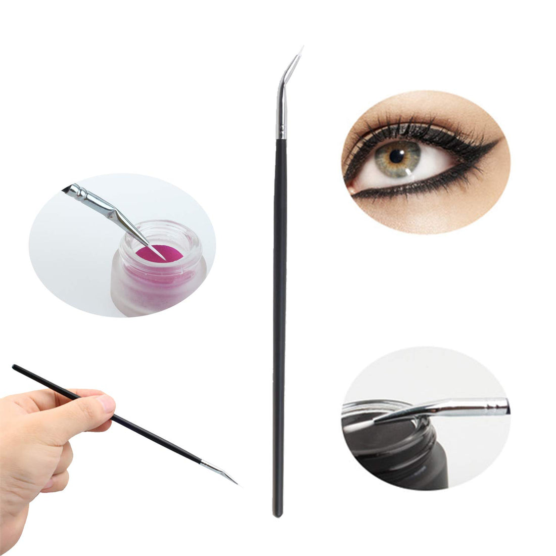 Slanted Ultra Thin Winged Eyeliner Brush Silicone Eye Liner Stencils Makeup.