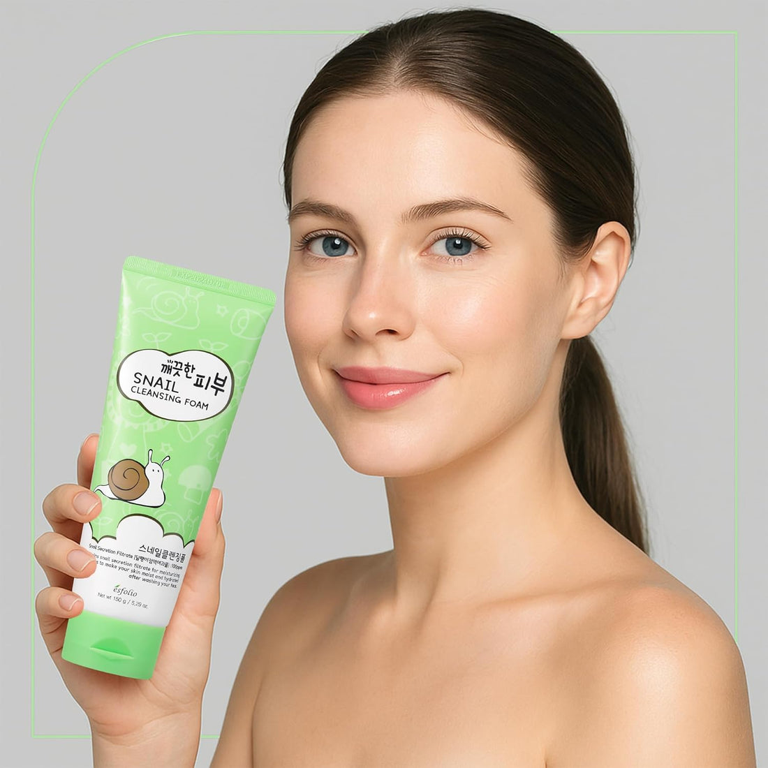 Snail Cleansing Foam – Nourishing Face Wash for Hydrated & Smooth Skin – Korean Skincare with Snail Extract for Deep Pore Cleansing & Anti-Aging – Gentle Foaming Facial Cleanser (5.29Oz-150G)