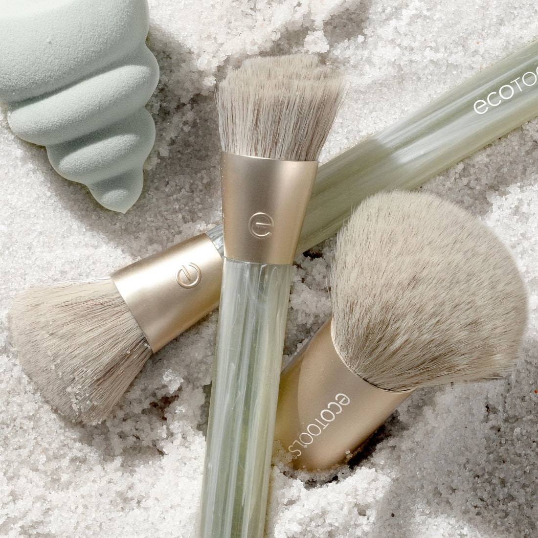 Sea Gems Face Makeup Brush & Makeup Sponge 4 Piece Set
