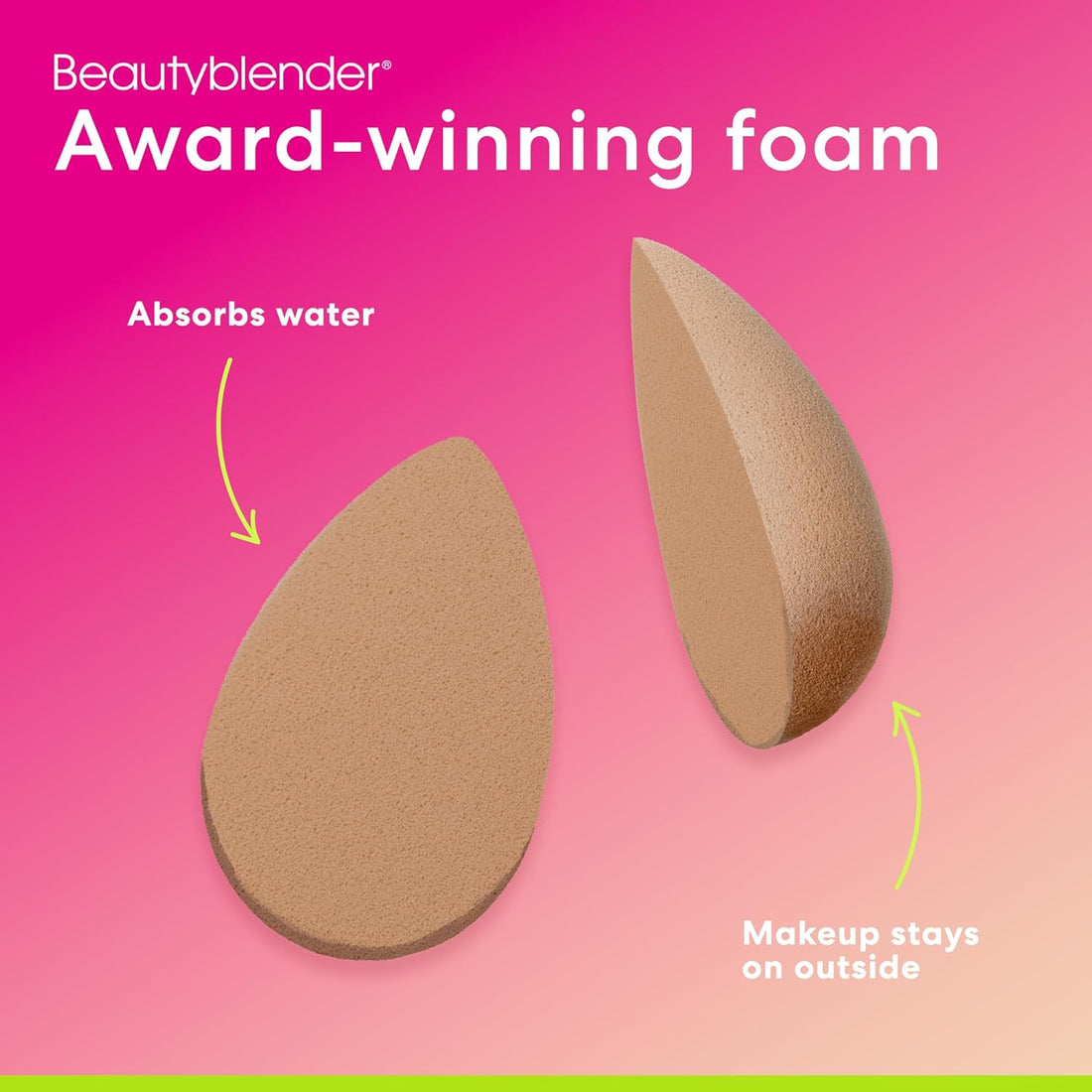 ® | Nude Beige Beauty Blender Makeup Sponge, Super-Soft Foam Easily Blends Foundations.