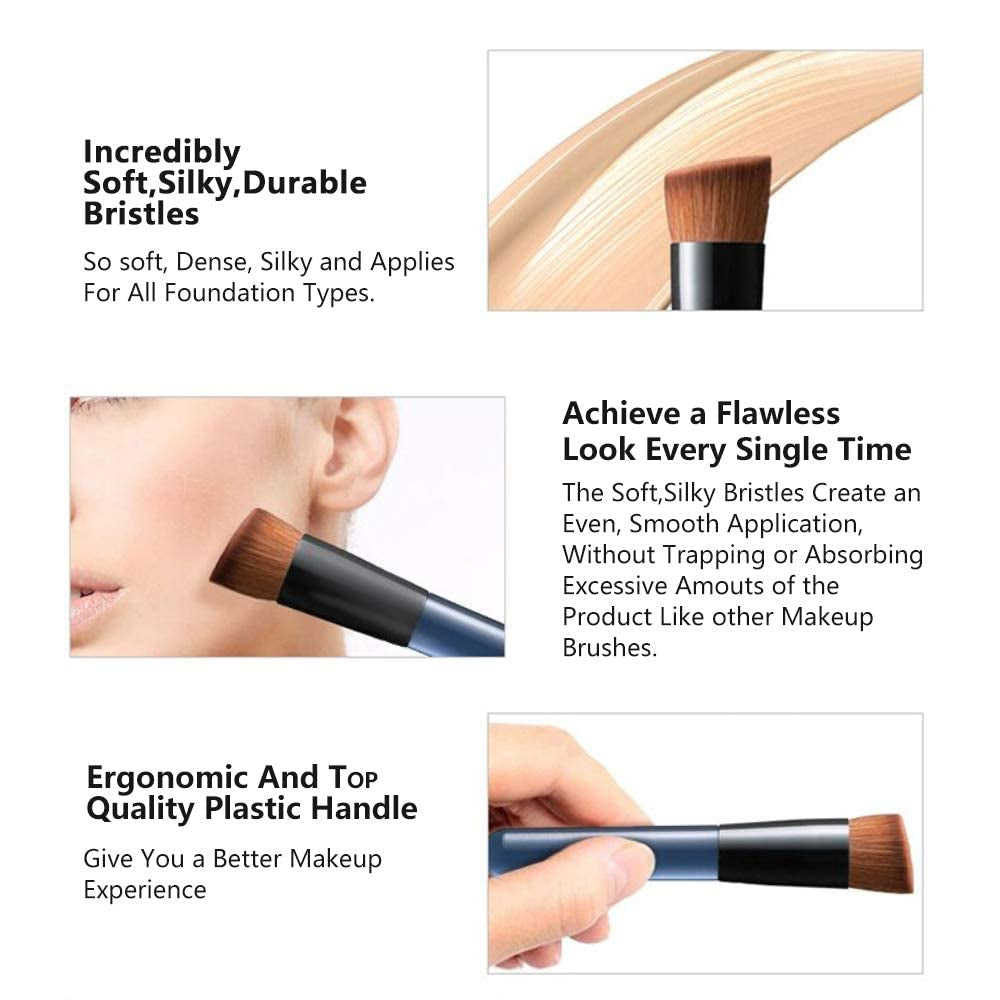 Foundation Brush, Flat Top Kabuki Foundation Brush for Liquid Makeup, Cream, Powder.