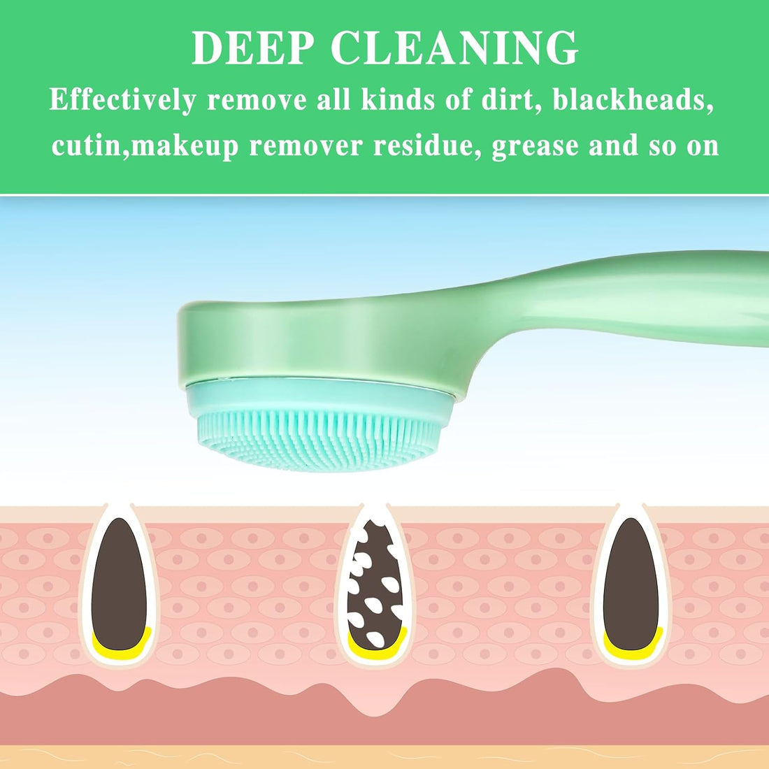 3 Pack Silicone Manual Facial Cleansing Brush Makeup Skincare Removal Applicator Skin.