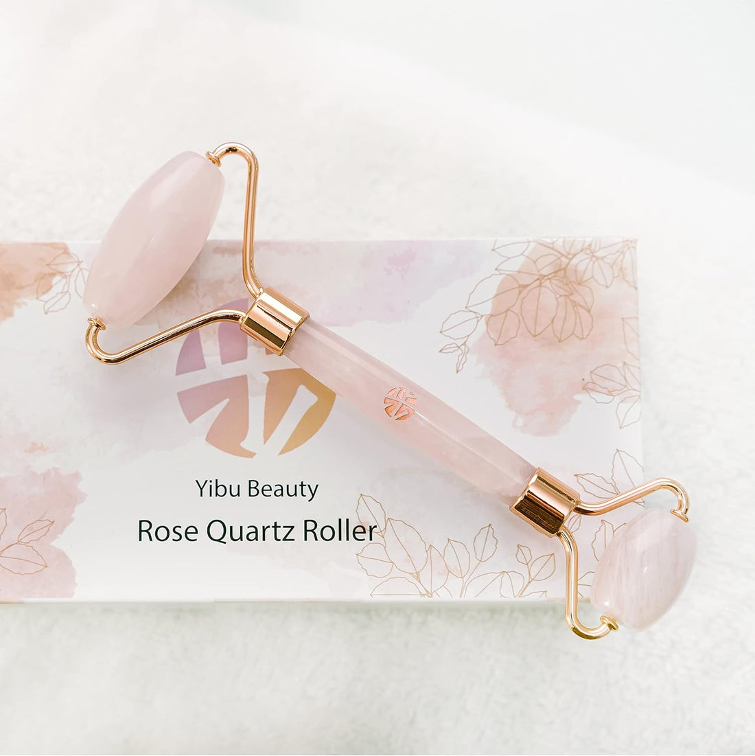 Beauty Rose Quartz Face Roller for Muscle Tightening, Eyes Wrinkles Relaxing Alternative to Jade Roller