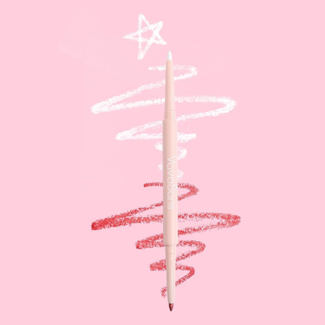 Gel Eyeliner Mechanical Pencil White and Pink Dual Ended Two Color.