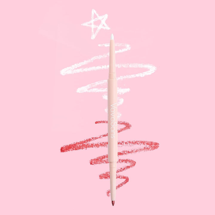 Gel Eyeliner Mechanical Pencil White and Pink Dual Ended Two Color.