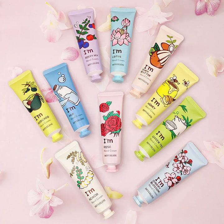 10 Pcs Set Natural Plant Fragrance Moisturizing Hand Cream for Dry Hands