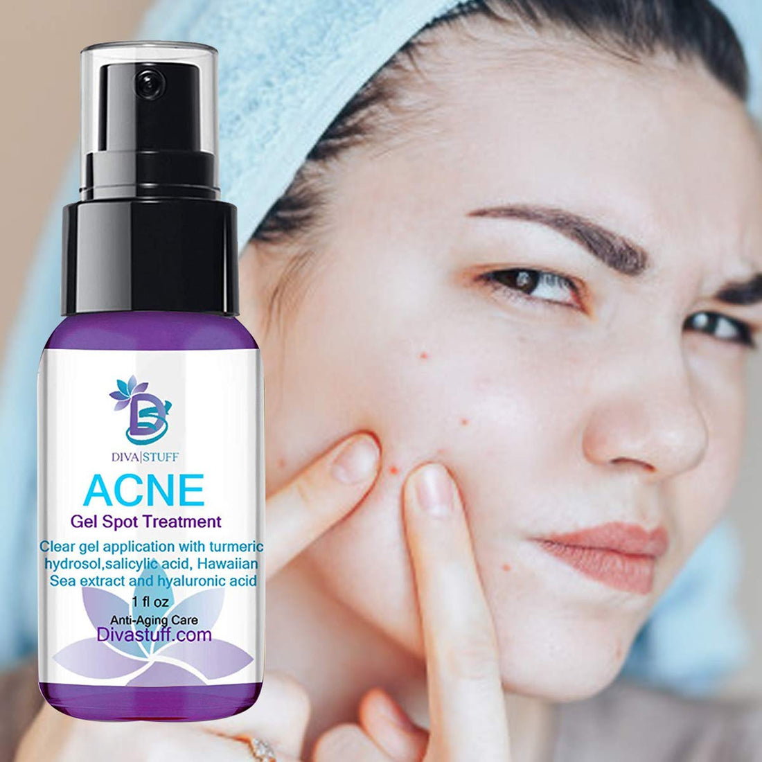,Acne Gel Care, Maximum Strength for Overnight Results,Goes on Clear, for Mild to Severe Acne, Salicylic Acid, Hawaiian Sea Extract,Hyaluronic Acid, Lactic Acid & Turmeric
