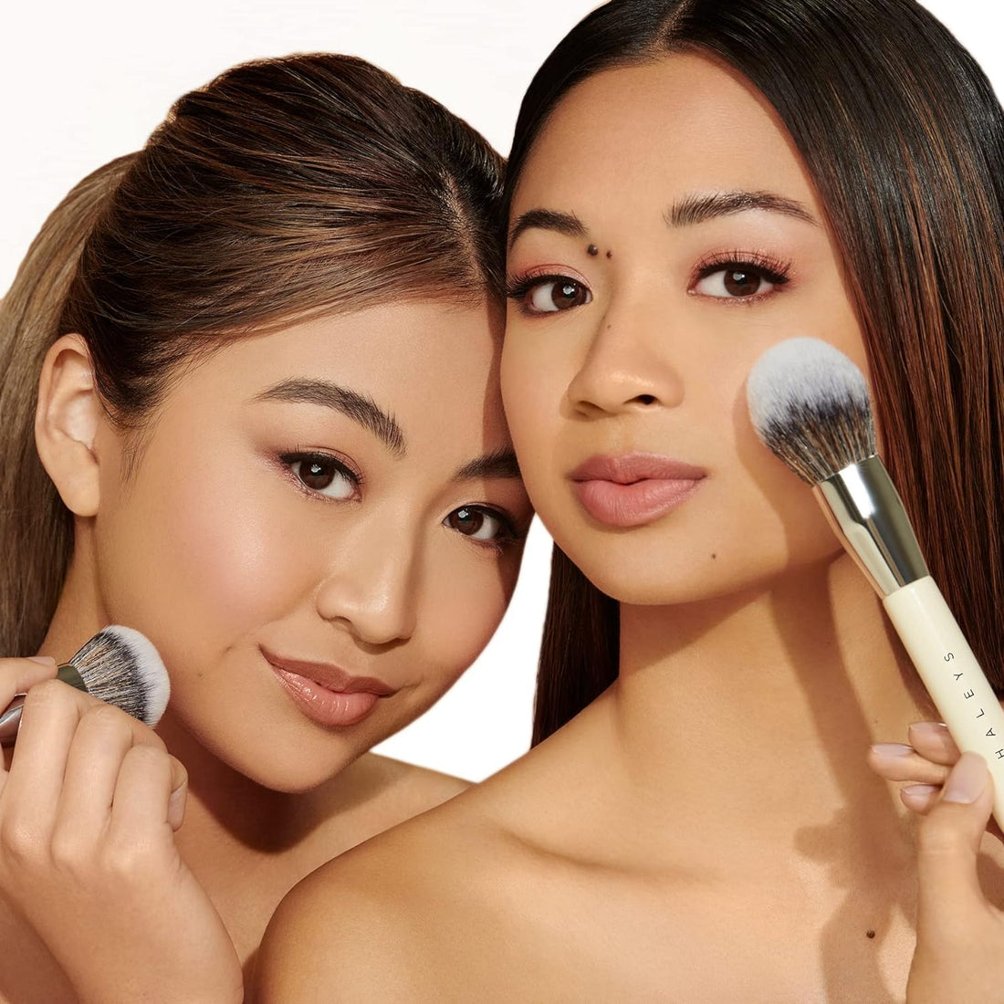 3Pc Makeup Tools Set: Kabuki Brush, Powder Brush, Re-Mix Sponge, Soft, Streak-Free.