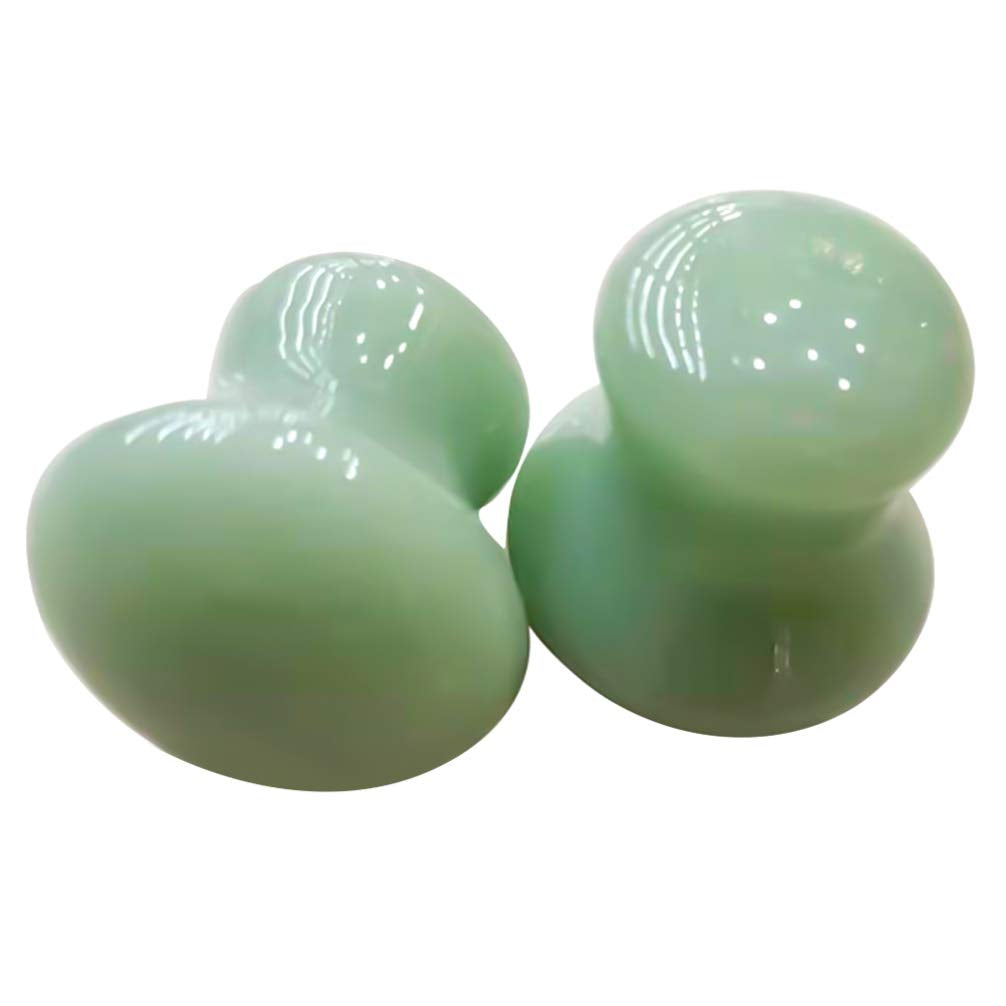 Ice Roller 2Pcs Facial Tools, Green Jade Quartz Massage Rollers Stones Scraping Massage Tool for Women Home Spa