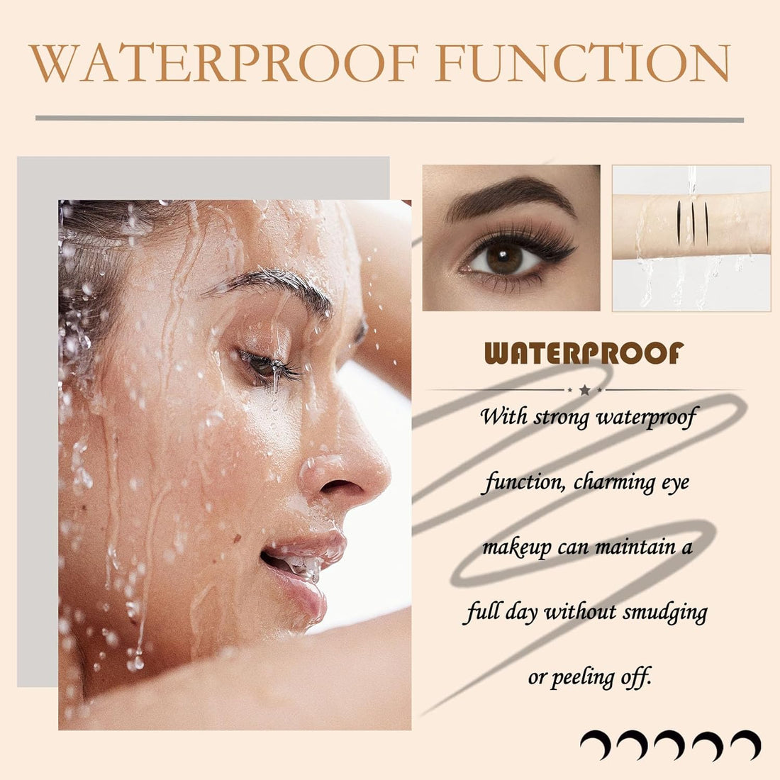 2PCS Gel Eyeliner Pencil, Natural Black Eyeliner Cream for Waterline.