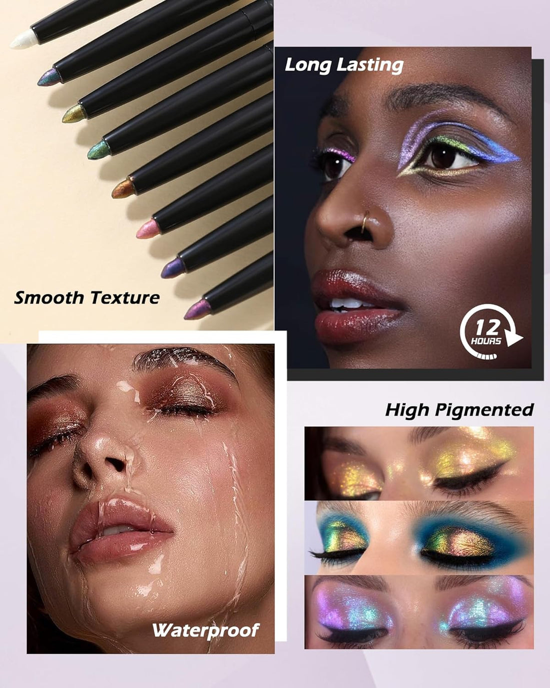 Colored Glitter Eyeliner Pencil, Chameleon Matte Metallic Eyeliner Pen Eyeshadow.