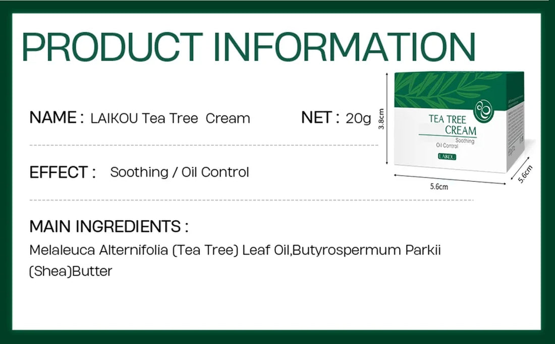 Tea Tree Oil Face Cream Acne Cream - for Oily, Acne Prone Skin, Extra Soothing & Nourishing 