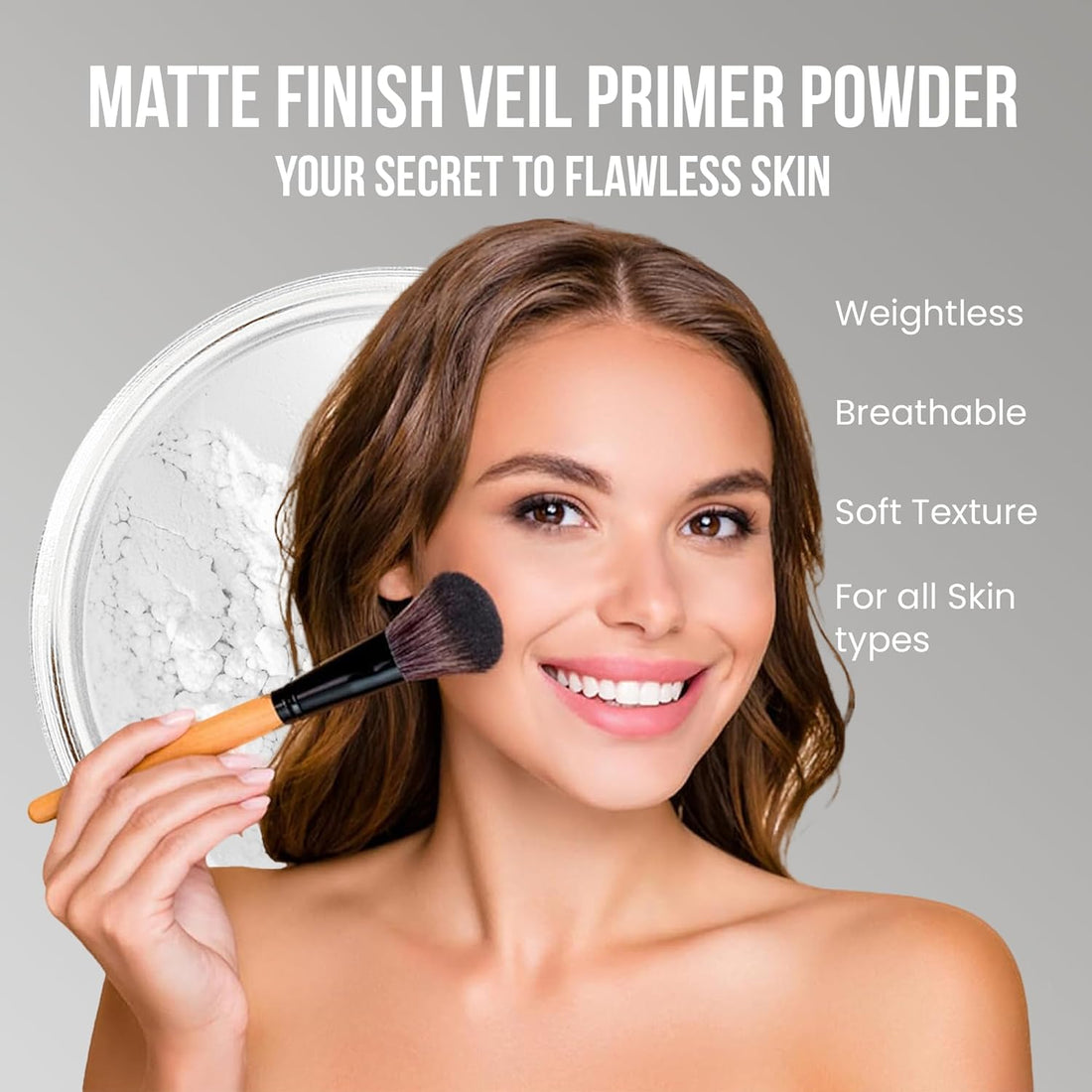 16Pc STARTER KIT with 10 BRUSHES SET (WARM) Mineral Makeup Bare Face Loose Powder Includes Matte Foundation.