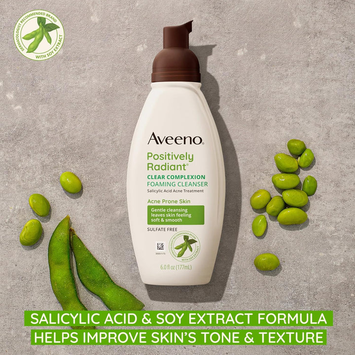 Clear Complexion Foaming Oil-Free Facial Cleanser with Soy Extract & 0.5% Salicylic Acid