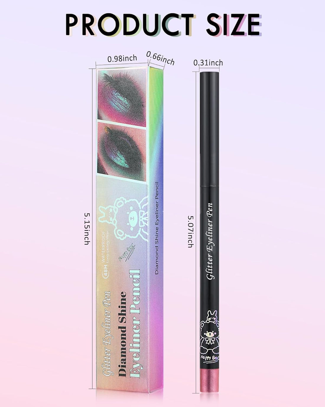 Colored Glitter Eyeliner Pencil, Chameleon Matte Metallic Eyeliner Pen Eyeshadow.