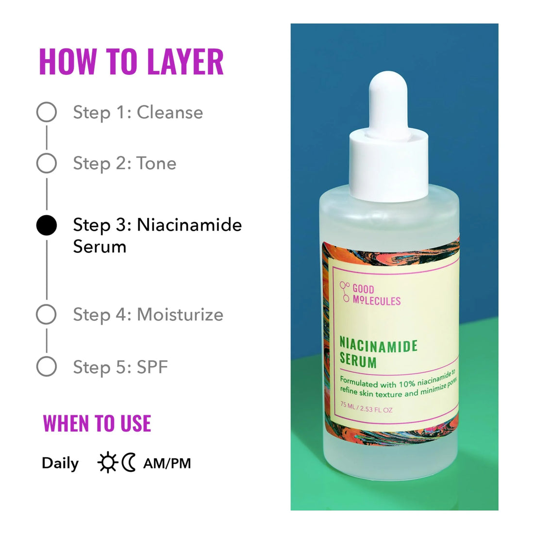 Good Molecules Niacinamide Serum - 10% Niacinamide B3 Facial Serum