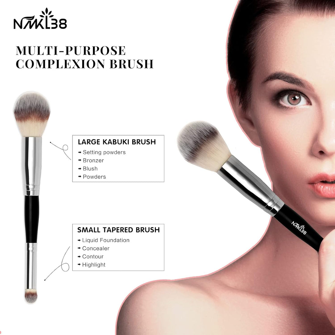 Double Ended Complexion Brush Face Concealer Powder Makeup Brush.