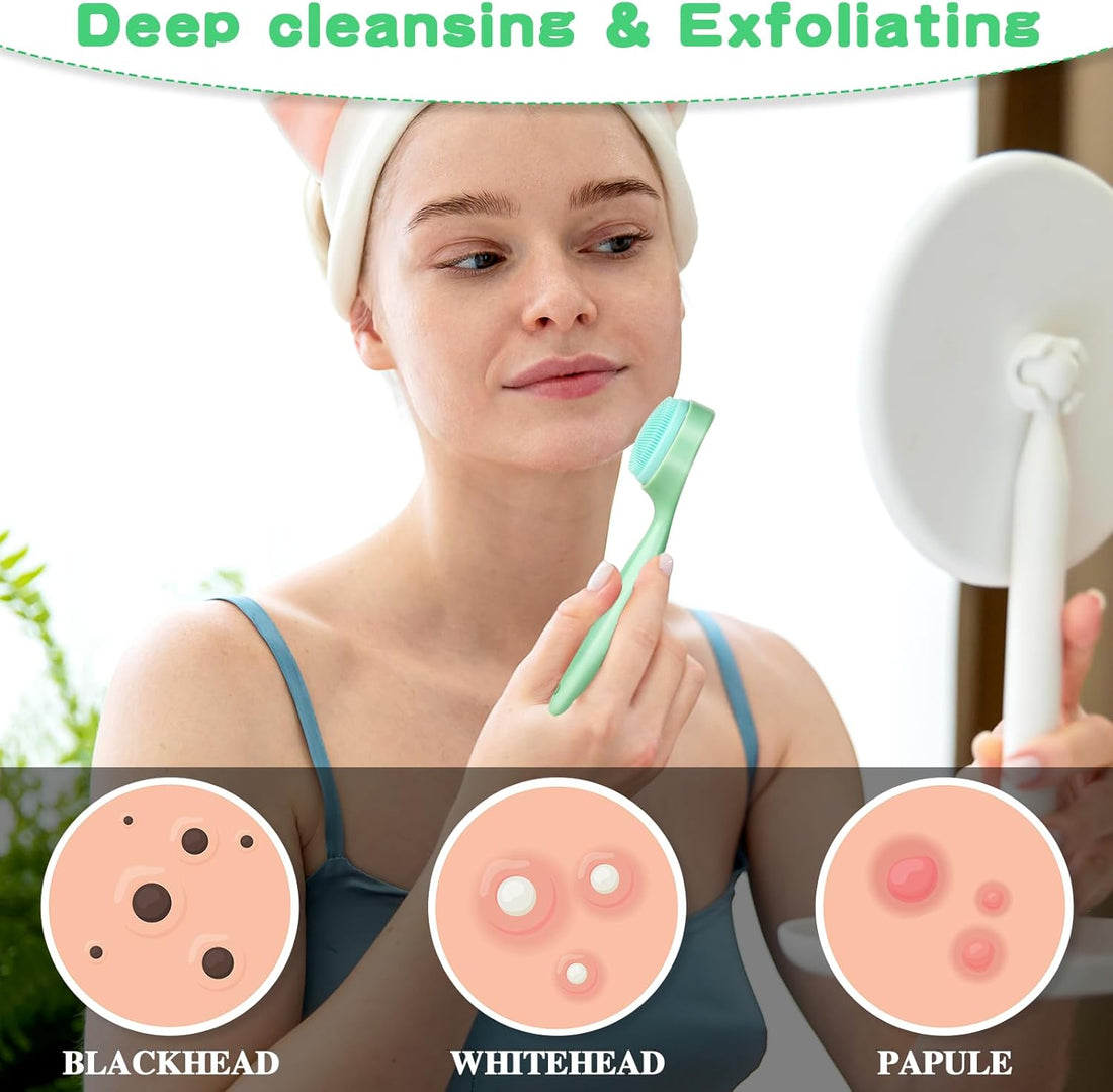 3 Pack Silicone Manual Facial Cleansing Brush Makeup Skincare Removal Applicator Skin.