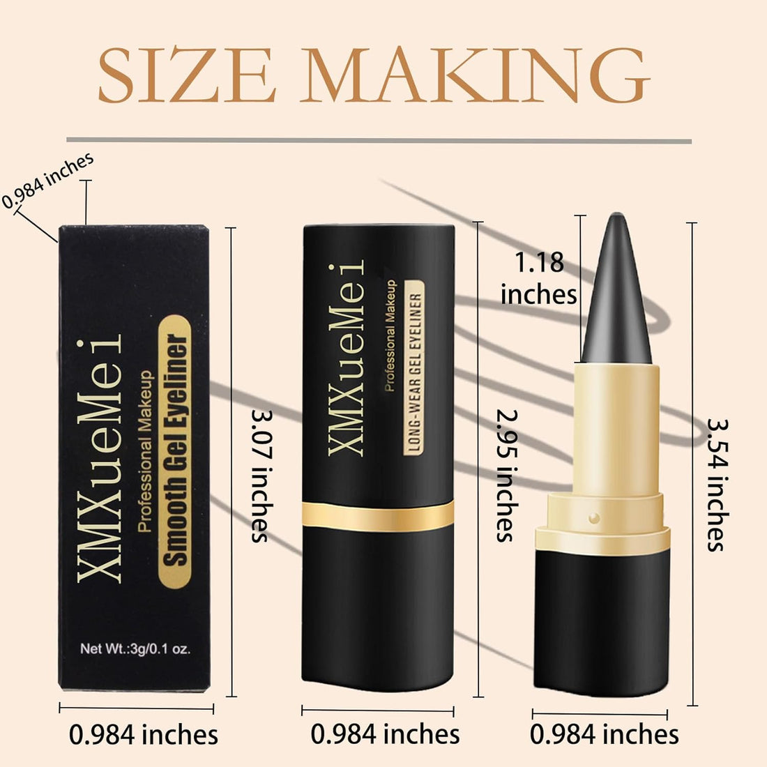 2PCS Gel Eyeliner Pencil, Natural Black Eyeliner Cream for Waterline.