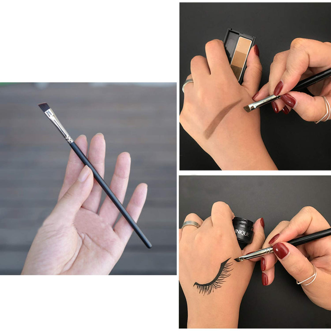 Slanted Ultra Thin Winged Eyeliner Brush Silicone Eye Liner Stencils Makeup.