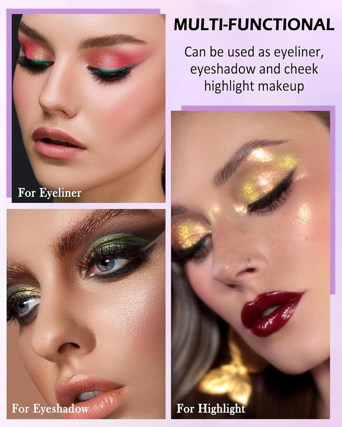 Colored Glitter Eyeliner Pencil, Chameleon Matte Metallic Eyeliner Pen Eyeshadow.