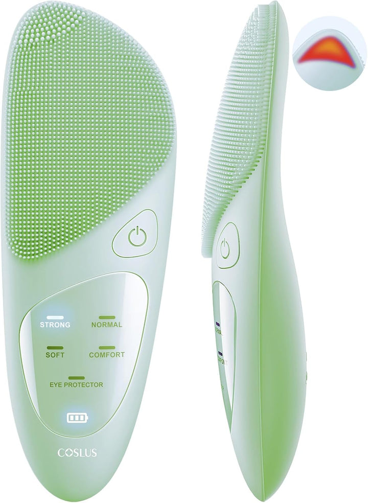 Facial Cleansing Brush Face Scrubber: Electric Exfoliating Spin Brush IPX7 Waterproof USB Rechargeable Silicone Cleaning Spinning Rotating Washer Proactive System