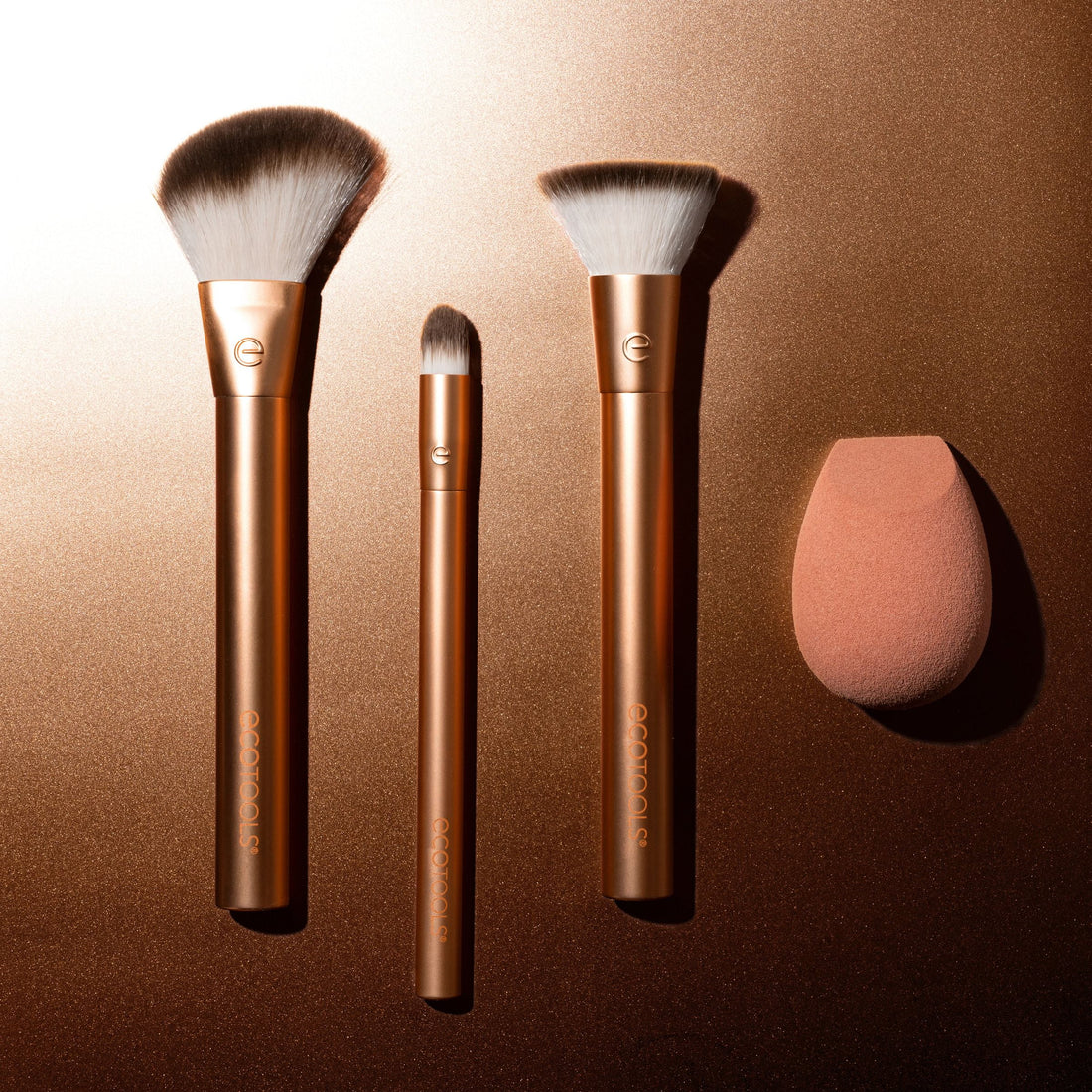 Precious Metals Face Blend + Sculpt Kit, Face Makeup Brushes, 4 Piece Set