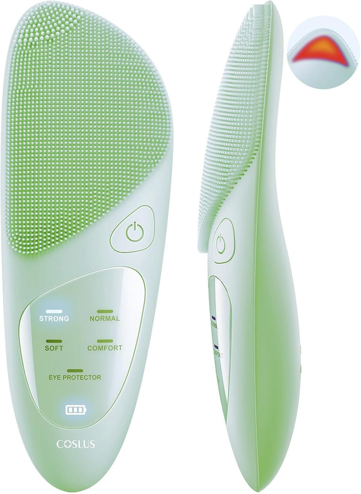 Facial Cleansing Brush Face Scrubber: Electric Exfoliating Spin Brush IPX7 Waterproof USB Rechargeable Silicone Cleaning Spinning Rotating Washer Proactive System