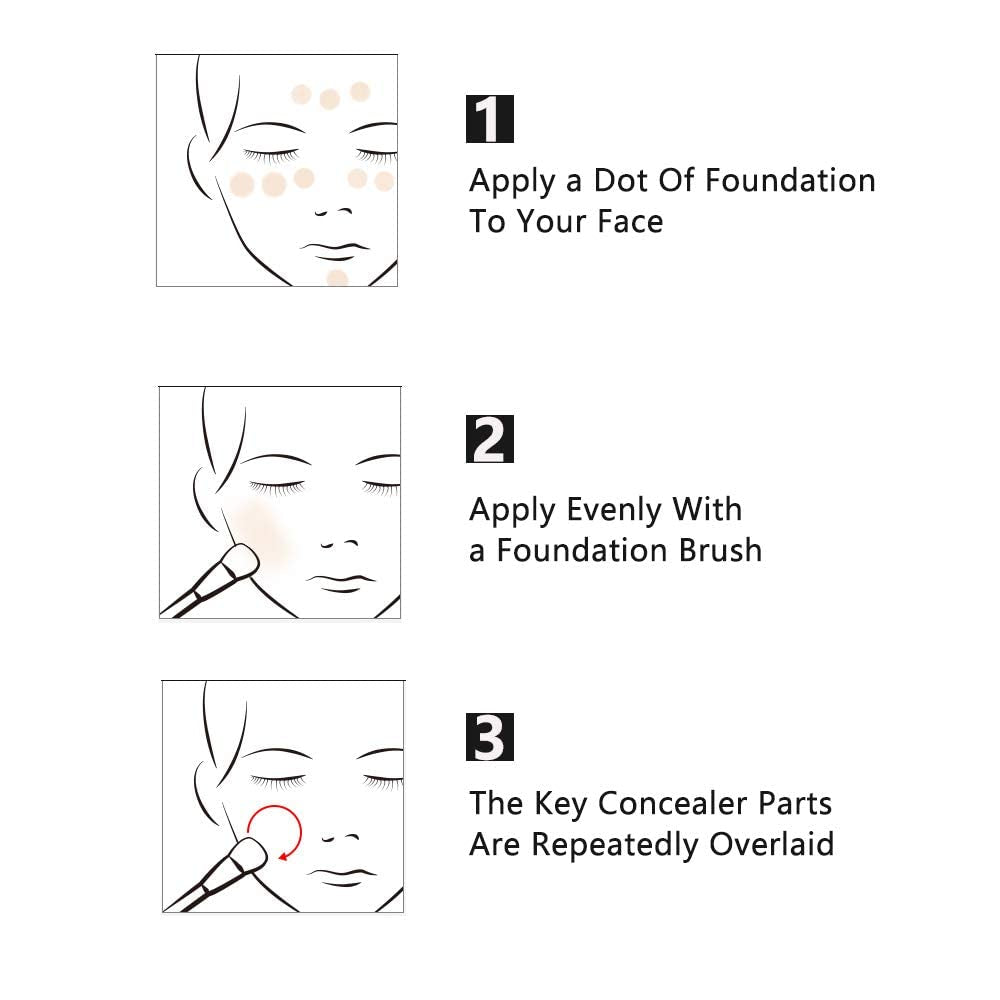 Foundation Brush, Flat Top Kabuki Foundation Brush for Liquid Makeup, Cream, Powder.