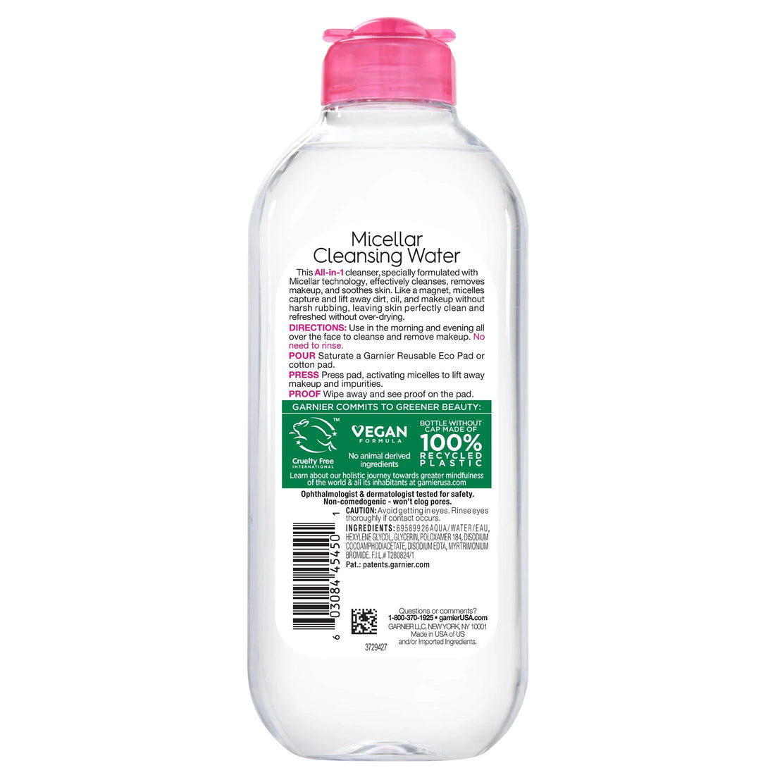 Micellar Cleansing Water 400ML Pink Feature Only 13.5 Fl Oz