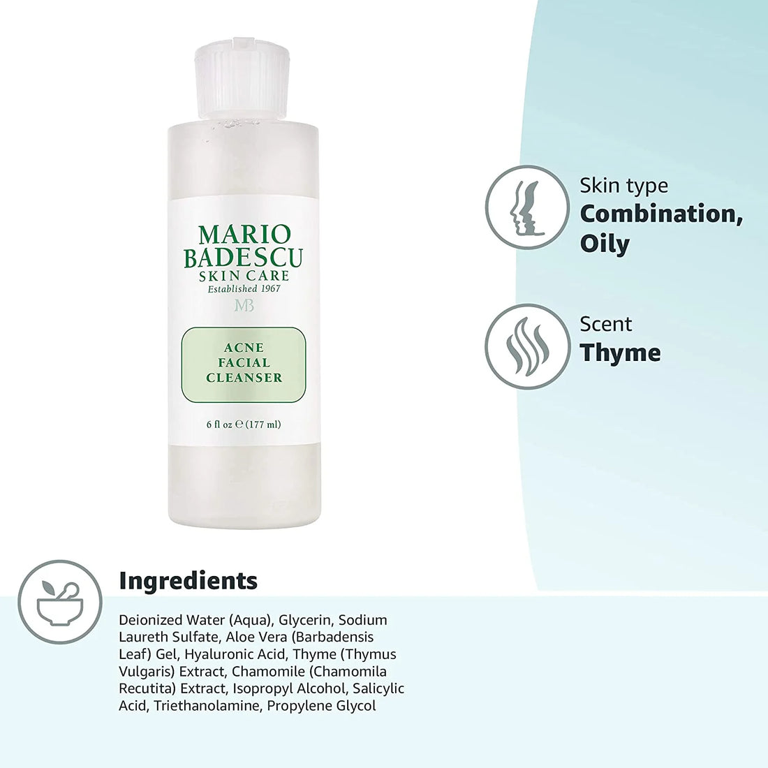 Acne Facial Cleanser, with Salicylic Acid - 6 Oz.