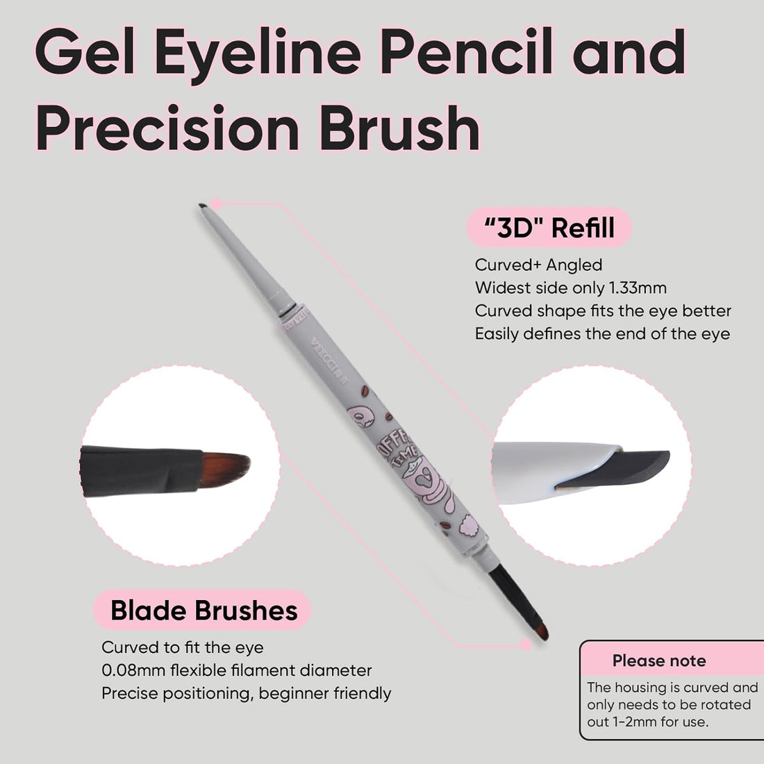 Waterproof Gel Eyeliner Pencil - Highly Pigmented, Smudge-Proof.