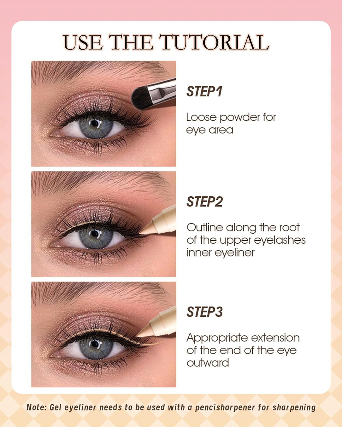 White Green Red Gel Eyeliner Pencil-3Pcs Multi-Use Colored Gel Eye Liner Eyeshadow Pen.