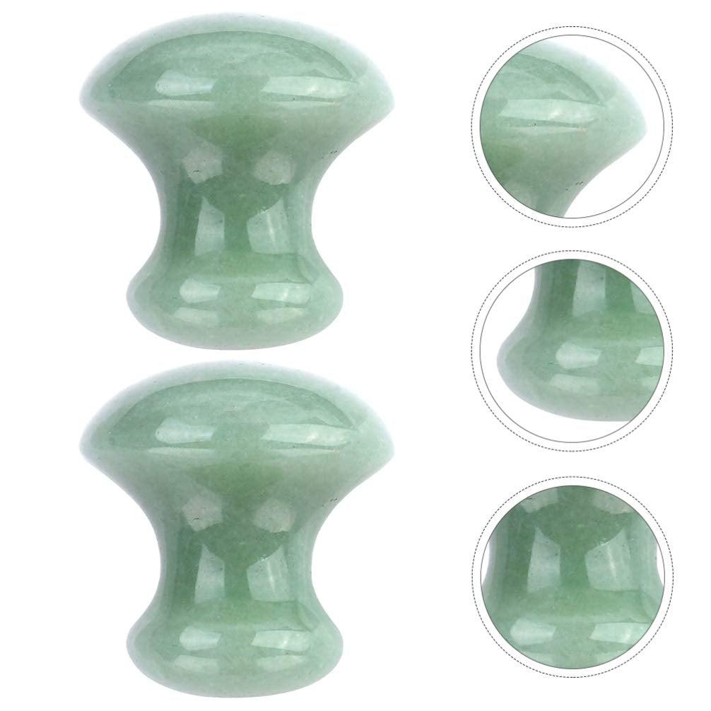 Ice Roller 2Pcs Facial Tools, Green Jade Quartz Massage Rollers Stones Scraping Massage Tool for Women Home Spa