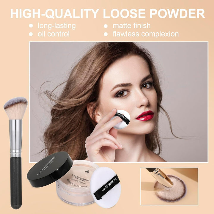 Foundation Kit Full Coverage Foundation Primer Powder Makeup Set Kabuki Makeup Brushes Foundation.