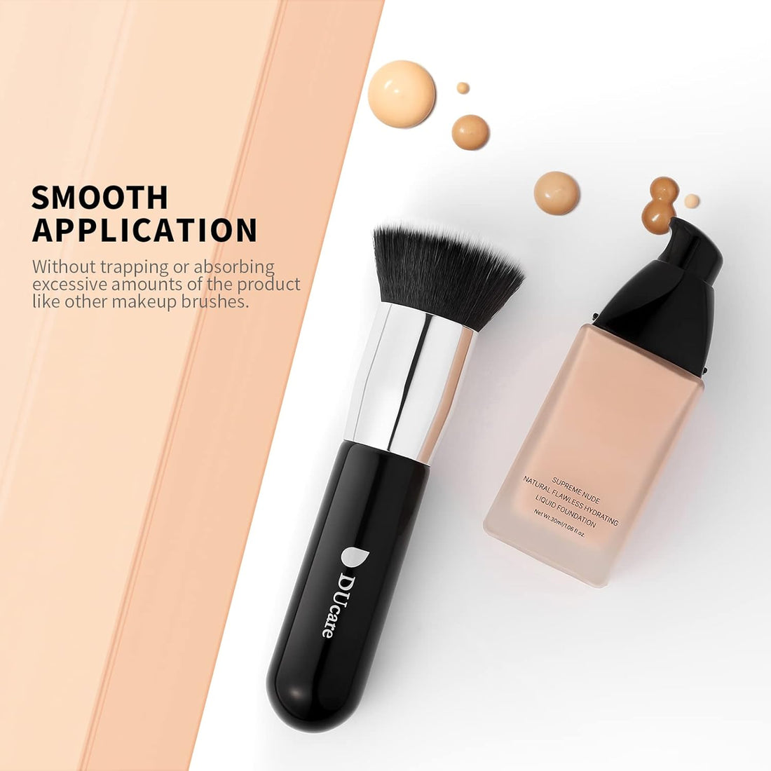 Foundation Brush for Liquid Makeup, Flat Top Kabuki Synthetic Professional Makeup Brushes Liquid.