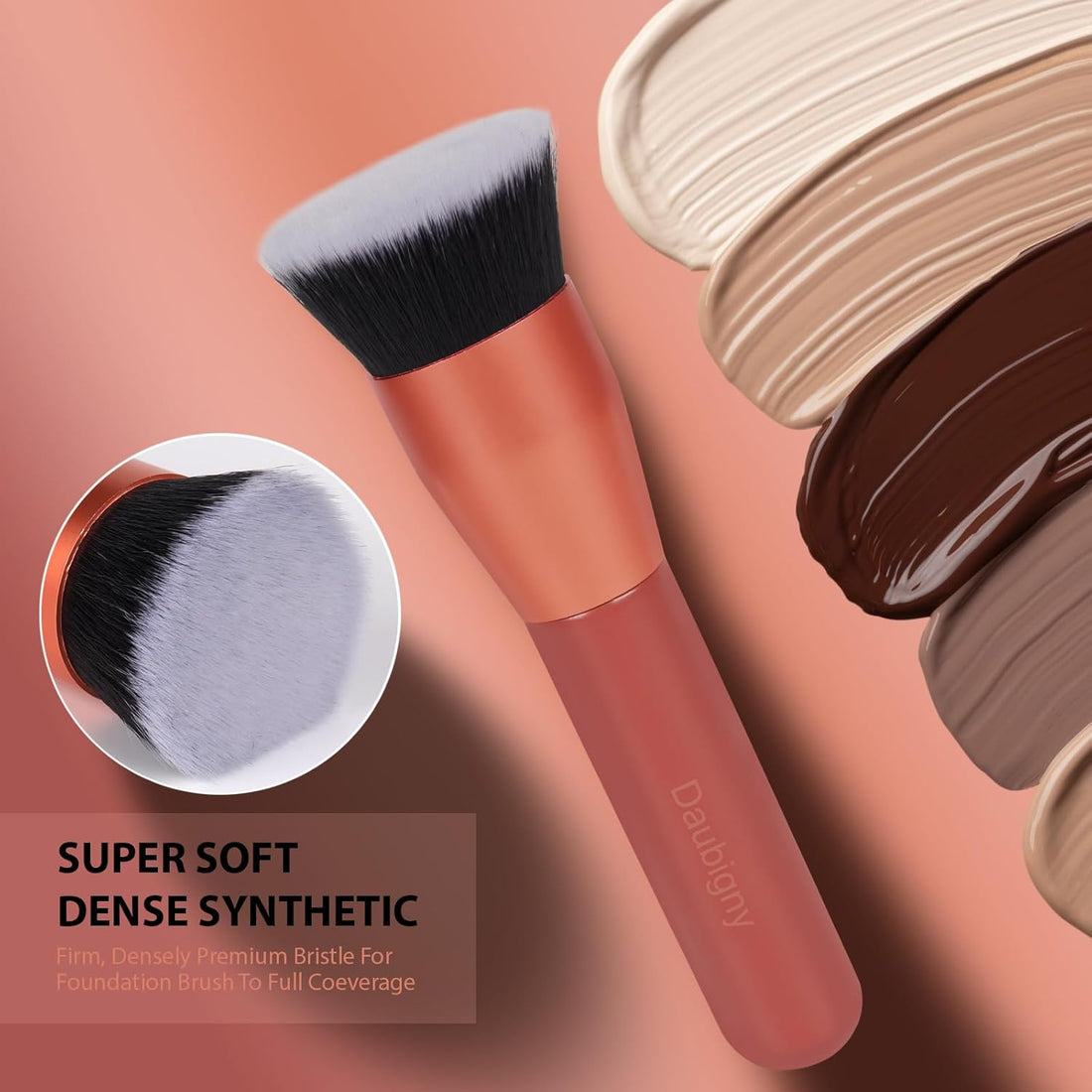 1.5" Top Diameter Foundation Brush - Premium Makeup Brush, Perfect for Foundation.