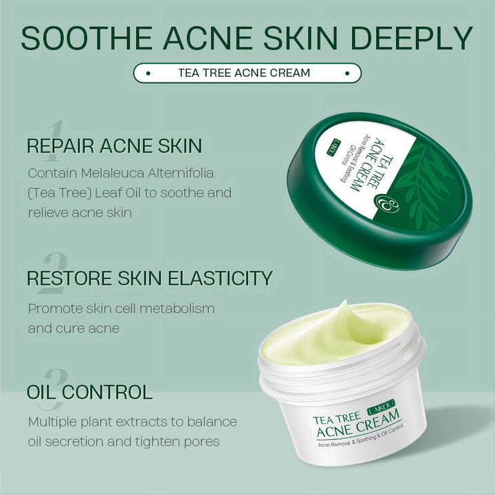 Tea Tree Oil Face Cream Acne Cream - for Oily, Acne Prone Skin, Extra Soothing & Nourishing 