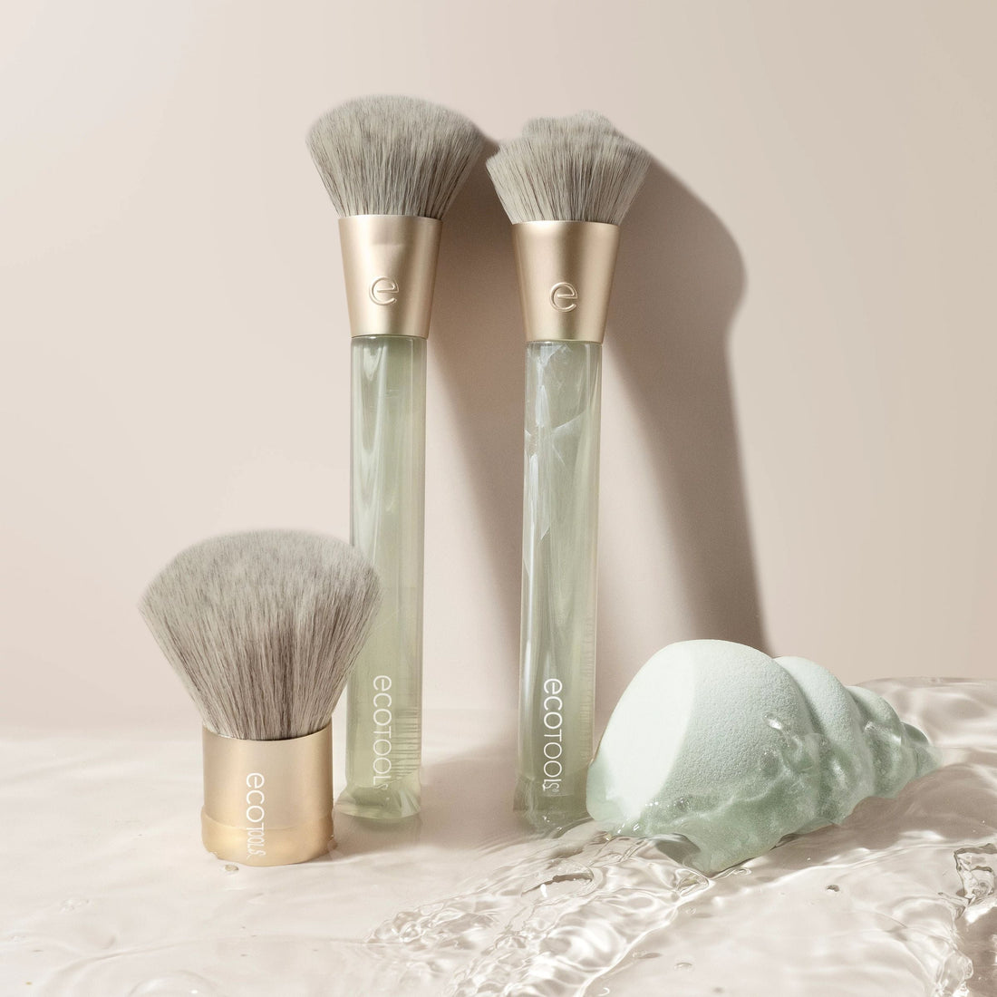 Sea Gems Face Makeup Brush & Makeup Sponge 4 Piece Set