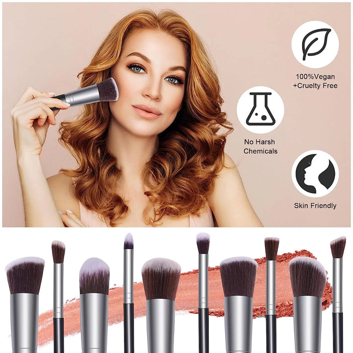 Makeup Brushes 14Pcs Professional Makeup Brush Set, Premium Synthetic Foundation Brushes Blending.