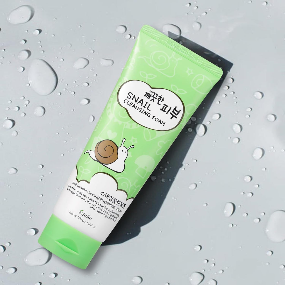 Snail Cleansing Foam – Nourishing Face Wash for Hydrated & Smooth Skin – Korean Skincare with Snail Extract for Deep Pore Cleansing & Anti-Aging – Gentle Foaming Facial Cleanser (5.29Oz-150G)