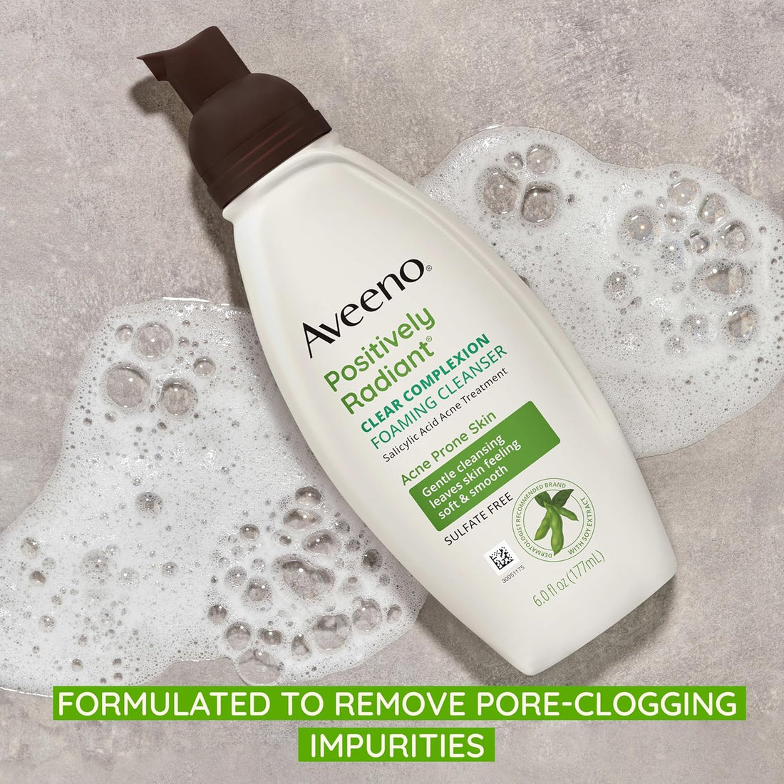 Clear Complexion Foaming Oil-Free Facial Cleanser with Soy Extract & 0.5% Salicylic Acid