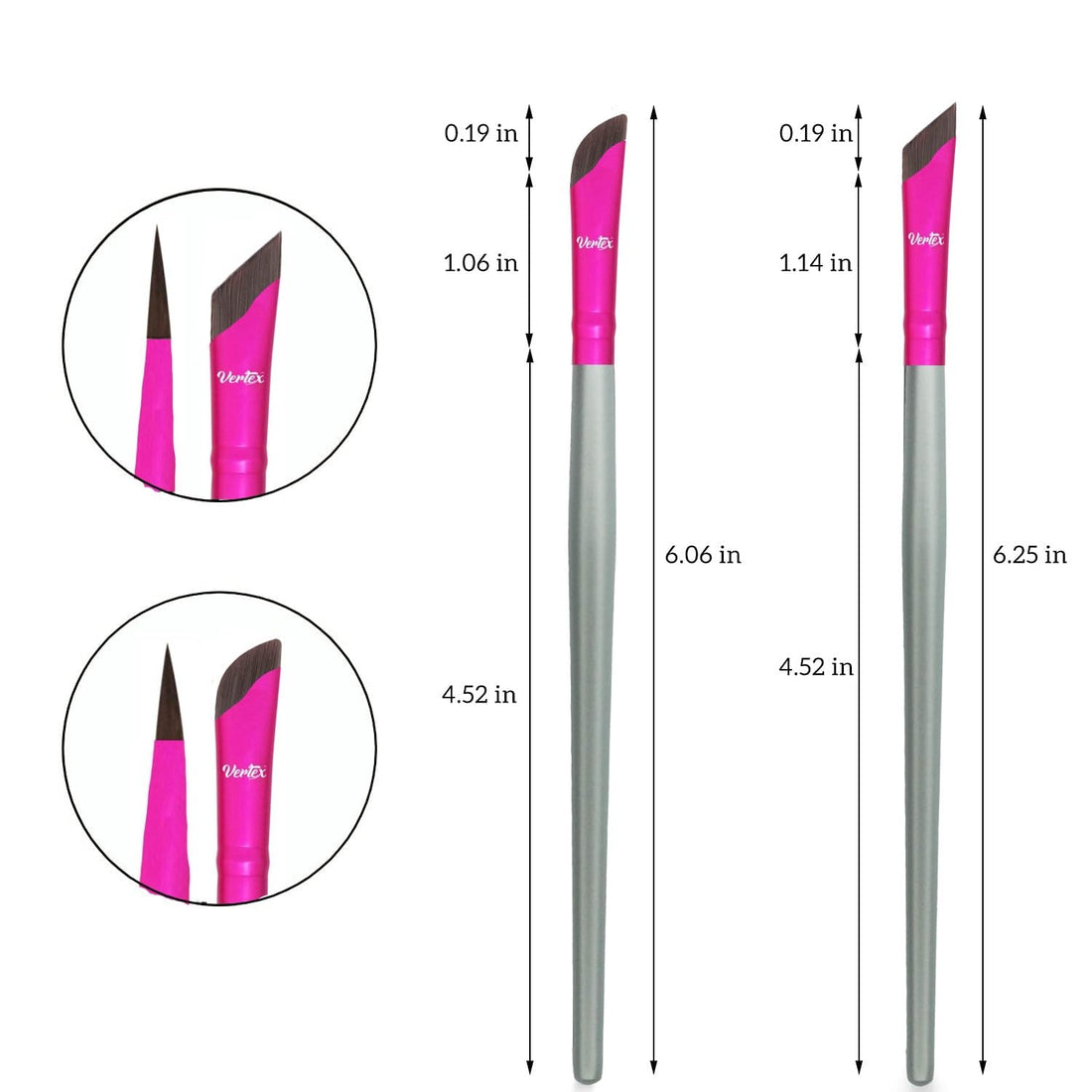 Eyeliner Brush Fine Angled Set - for Liquid Gel Liner Applicator Bent Stencils.