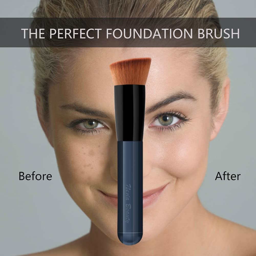 Foundation Brush, Flat Top Kabuki Foundation Brush for Liquid Makeup, Cream, Powder.