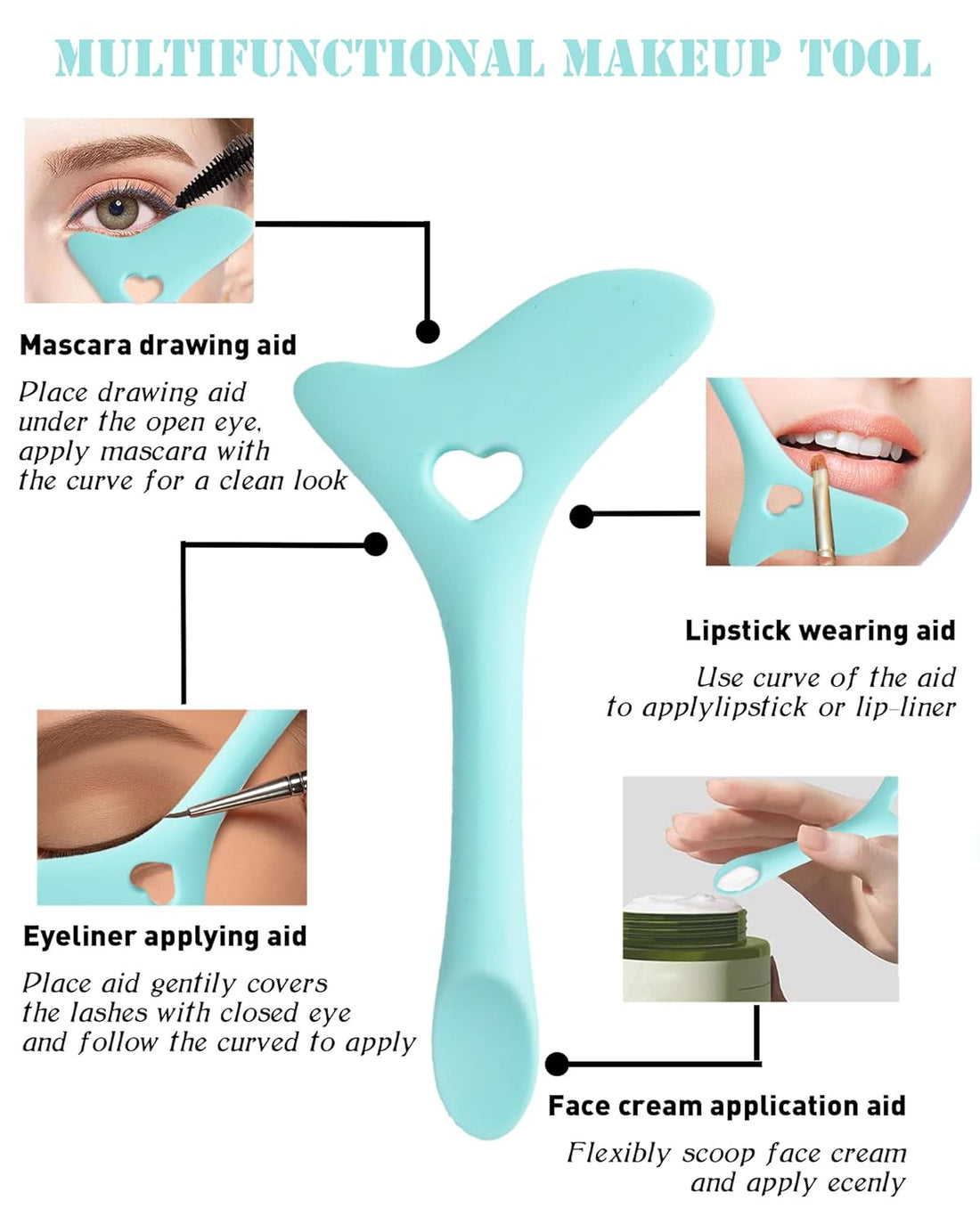 Slanted Ultra Thin Winged Eyeliner Brush Silicone Eye Liner Stencils Makeup.