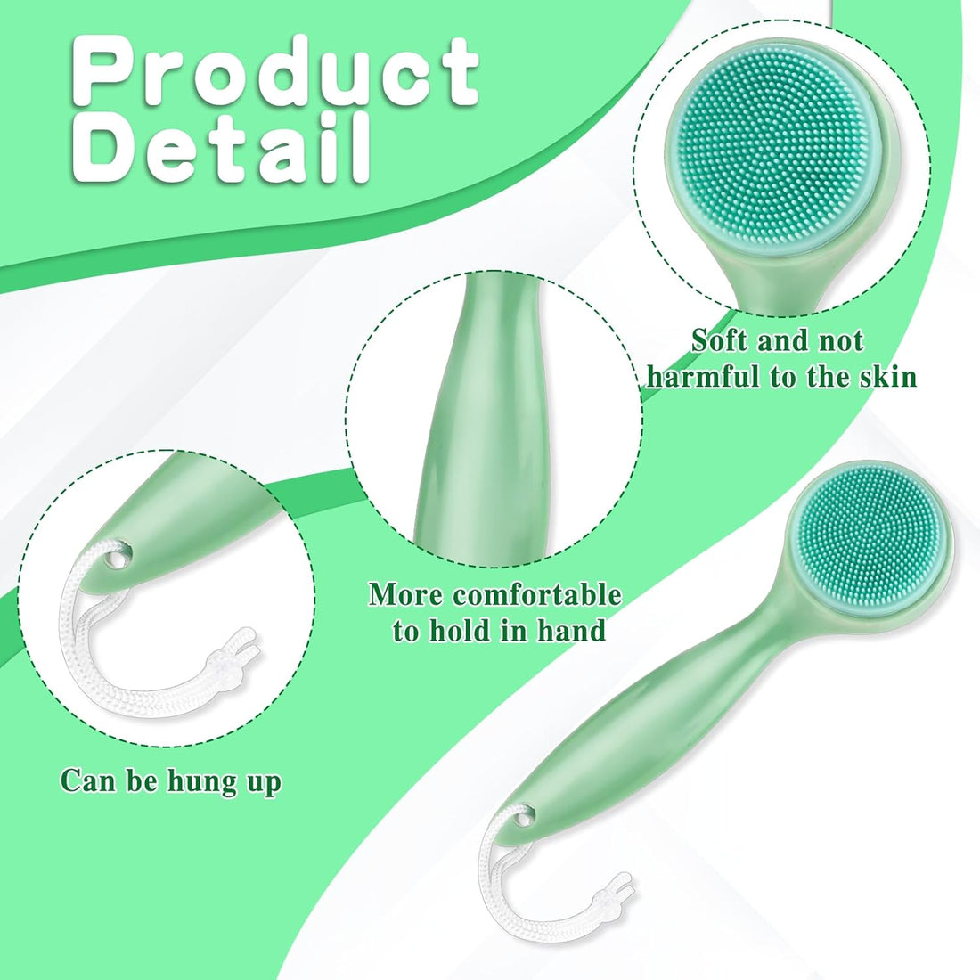 3 Pack Silicone Manual Facial Cleansing Brush Makeup Skincare Removal Applicator Skin.