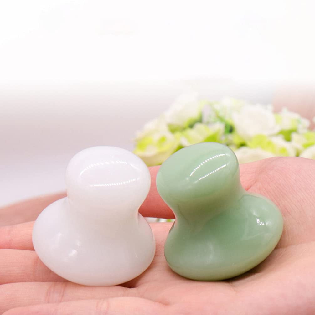 Ice Roller 2Pcs Facial Tools, Green Jade Quartz Massage Rollers Stones Scraping Massage Tool for Women Home Spa