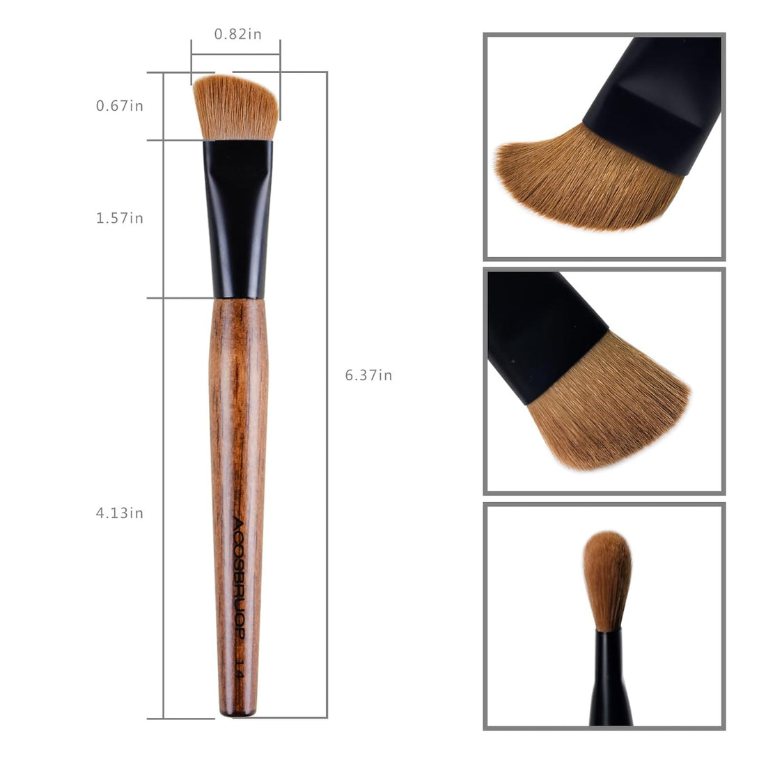 Small Foundation Brush,  Professional Angled Face Brush for Powder, Foundation, Cream.